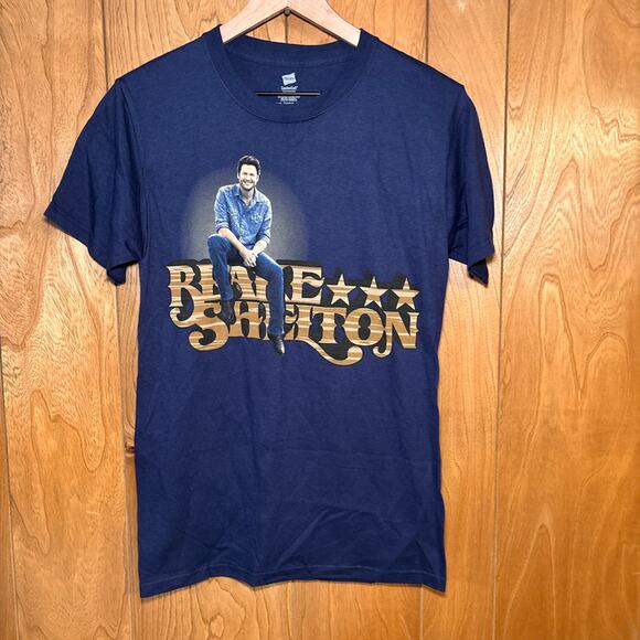 Blake Shelton 2012 Well Lit & Amplified Concert Tour Blue Graphic T Shirt Small - Picture 1 of 4